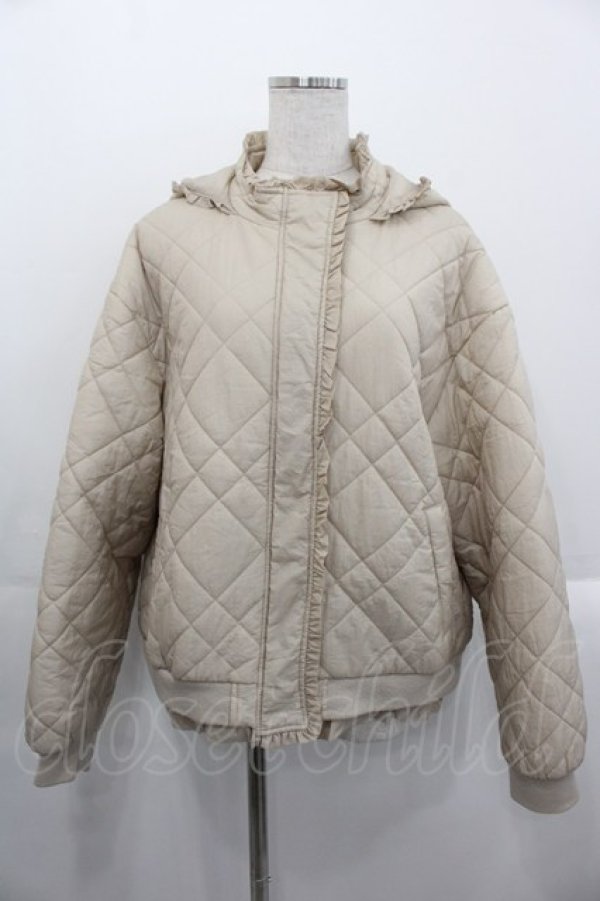 画像1: merry jenny / ナイロンフリルキルティングジャケット  ベージュ I-25-10-29-024-LO-JA-SA-ZI (1)