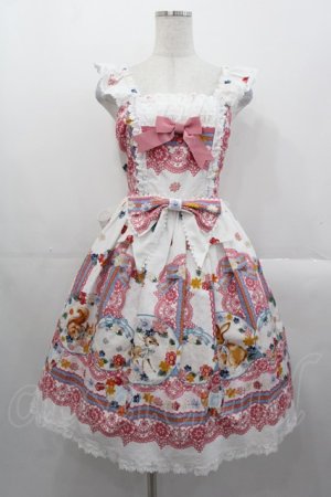 画像: BABY,THE STARS SHINE BRIGHT / Pastoral Decoration Palette柄ヨークレースジャンパースカート  オフ白 I-25-10-29-026-BA-OP-SA-ZI