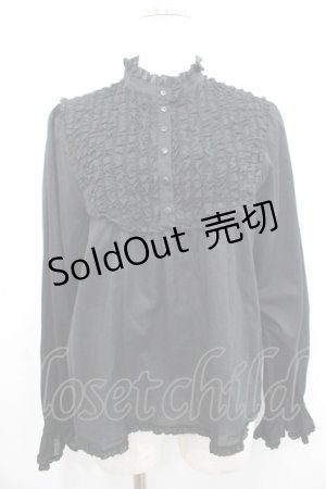 画像: PINK HOUSE / フリル使いローンブラウス  黒 I-25-10-29-003-LO-BL-SA-ZI