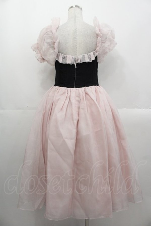 画像2: Selkie / En Pointe Silk Plie Dress S ピンクＸ黒 I-25-10-29-029-LO-OP-SA-ZI (2)