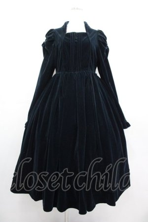 画像: axes femme kawaii / クラシカルベロアワンピース  ブルーグリーン I-25-10-29-031-AX-OP-SA-ZI