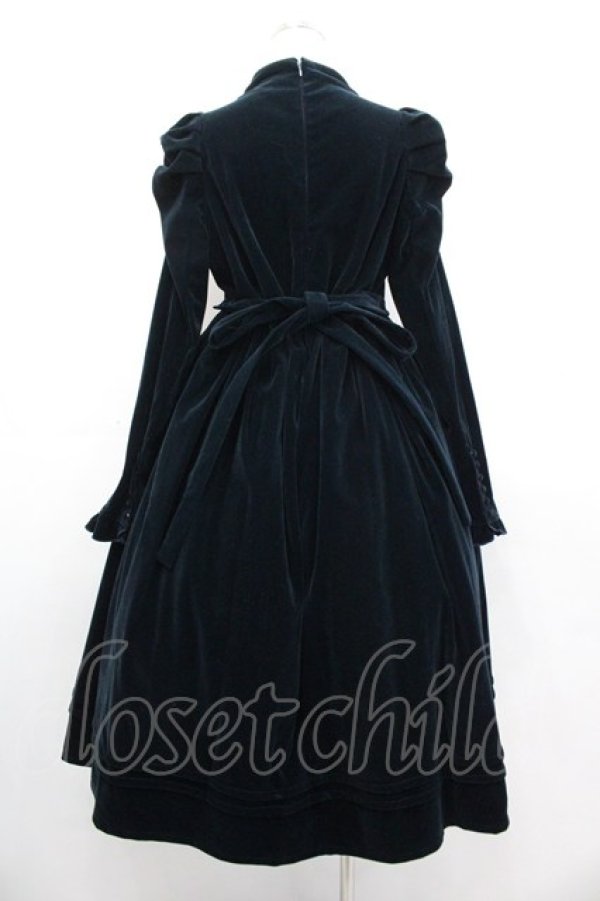 画像2: axes femme kawaii / クラシカルベロアワンピース  ブルーグリーン I-25-10-29-031-AX-OP-SA-ZI (2)