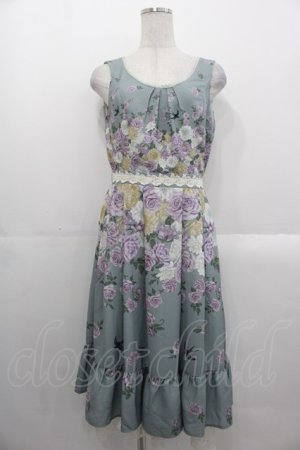 画像: axes femme / 蔓薔薇柄ノースリワンピース  ミント I-25-10-29-033-AX-OP-SA-ZI