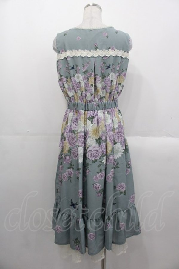 画像2: axes femme / 蔓薔薇柄ノースリワンピース  ミント I-25-10-29-033-AX-OP-SA-ZI (2)