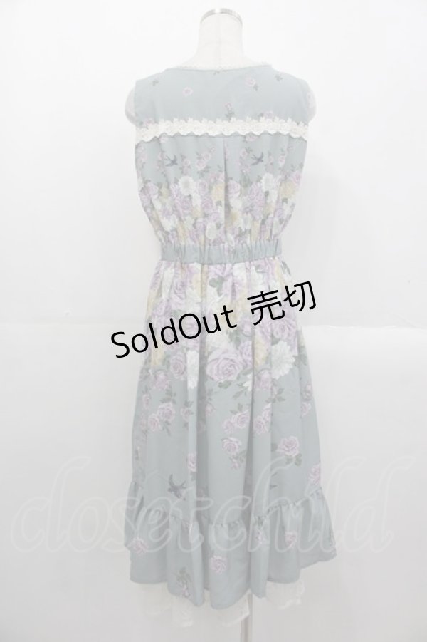 画像2: axes femme / 蔓薔薇柄ノースリワンピース  ミント I-25-10-29-033-AX-OP-SA-ZI (2)