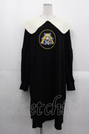 画像: HEIHEI / スウェット刺繍ワンピース  黒Ｘアイボリー I-25-10-29-038-PU-OP-SA-ZI