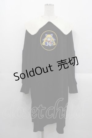 画像: HEIHEI / スウェット刺繍ワンピース  黒Ｘアイボリー I-25-10-29-038-PU-OP-SA-ZI