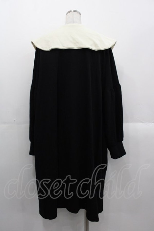 画像2: HEIHEI / スウェット刺繍ワンピース  黒Ｘアイボリー I-25-10-29-038-PU-OP-SA-ZI (2)