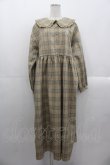 画像1: merry jenny / bear刺繍チェックワンピース  ブラウン I-25-10-29-039-LO-OP-SA-ZI (1)