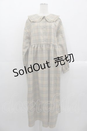 画像: merry jenny / bear刺繍チェックワンピース  ブラウン I-25-10-29-039-LO-OP-SA-ZI