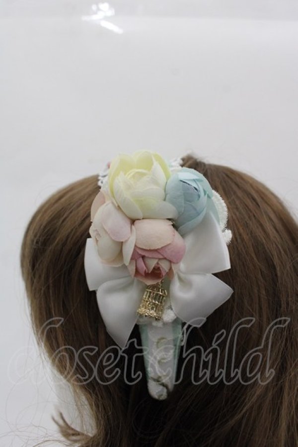 画像4: Le Palais du Miroir（海外ロリータブランド） / 小鳥柄ジャンパースカート  グリーンＸ白 I-25-10-29-044-LO-OP-SA-ZI (4)