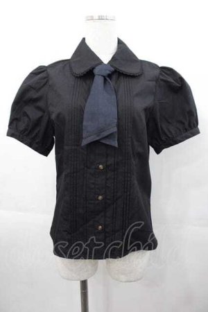 画像: Kurumi Collaboration / マリンアカデミアブラウス M 黒 I-25-11-04-001-LO-BL-SA-ZI