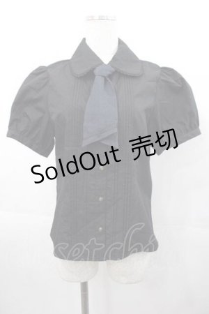 画像: Kurumi Collaboration / マリンアカデミアブラウス M 黒 I-25-11-04-001-LO-BL-SA-ZI