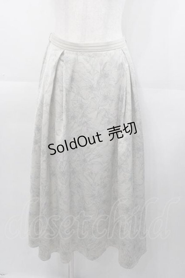 画像1: an another angelus / リリーフラワーサテンタックスカート  グレー I-25-11-04-056-CA-SK-SA-ZI (1)