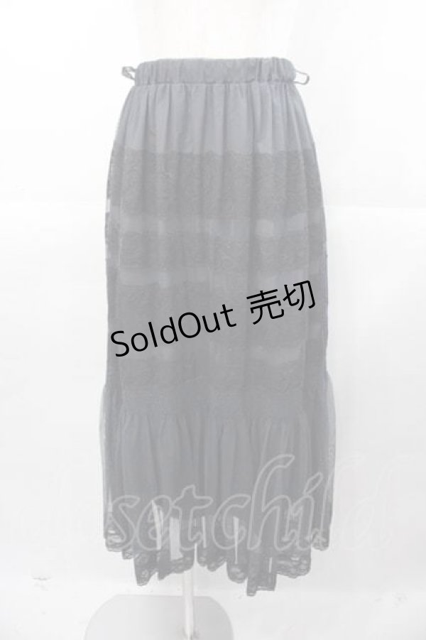 画像1: an another angelus / レース使いチュールマーメイドスカート  黒 I-25-11-04-057-CA-SK-SA-ZI (1)
