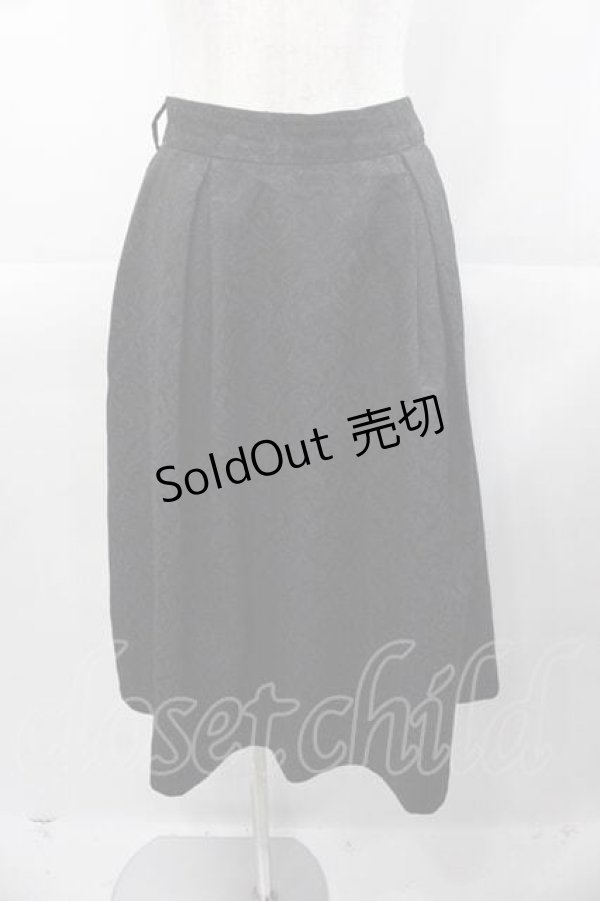 画像1: an another angelus / ダマスク柄タックスカート  黒 I-25-11-04-060-CA-SK-SA-ZI (1)