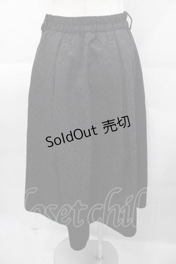 画像2: an another angelus / ダマスク柄タックスカート  黒 I-25-11-04-060-CA-SK-SA-ZI (2)