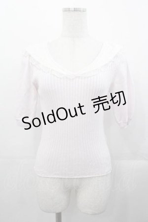 画像: LIZ LISA / チュールセーラー襟半袖ニットトップス  ピンクＸ白 I-25-11-04-007-LO-TO-SA-ZI