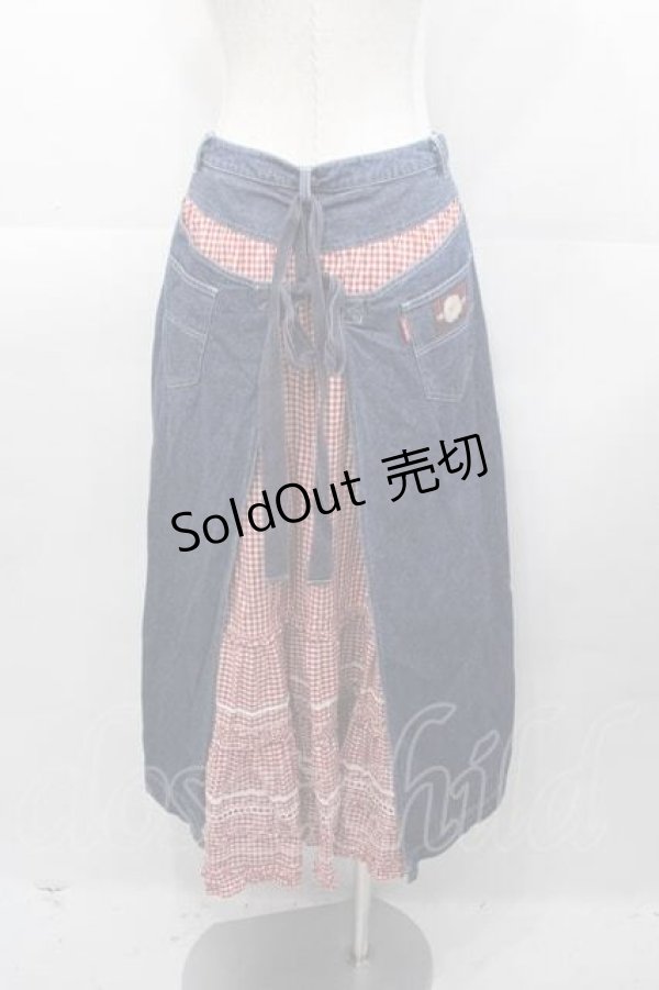 画像2: PINK HOUSE / エプロン型デニムスカート M インディゴ I-25-11-04-065-LO-SK-SA-ZI (2)