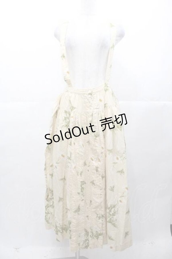 画像1: PINK HOUSE / 鈴蘭&マーガレット柄サス付き前開きスカート  ベージュ I-25-11-04-070-LO-SK-SA-ZI (1)