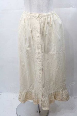 画像: PINK HOUSE / 裾フリル前開きスカート  キナリ I-25-11-04-075-LO-SK-SA-ZI