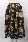 画像2: PINK HOUSE / ガーベラプリントウエストリボンスカート  ブラウン I-25-11-04-076-LO-SK-SA-ZI (2)