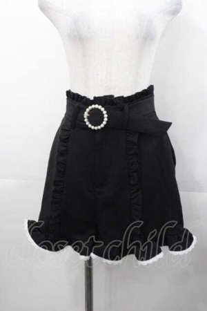 画像: DearMyLove / パールバックル ショートパンツ  黒Ｘ白 I-25-11-04-077-EL-PA-SA-ZI