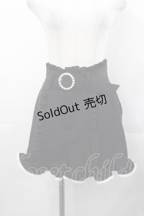 画像1: DearMyLove / パールバックル ショートパンツ  黒Ｘ白 I-25-11-04-077-EL-PA-SA-ZI (1)