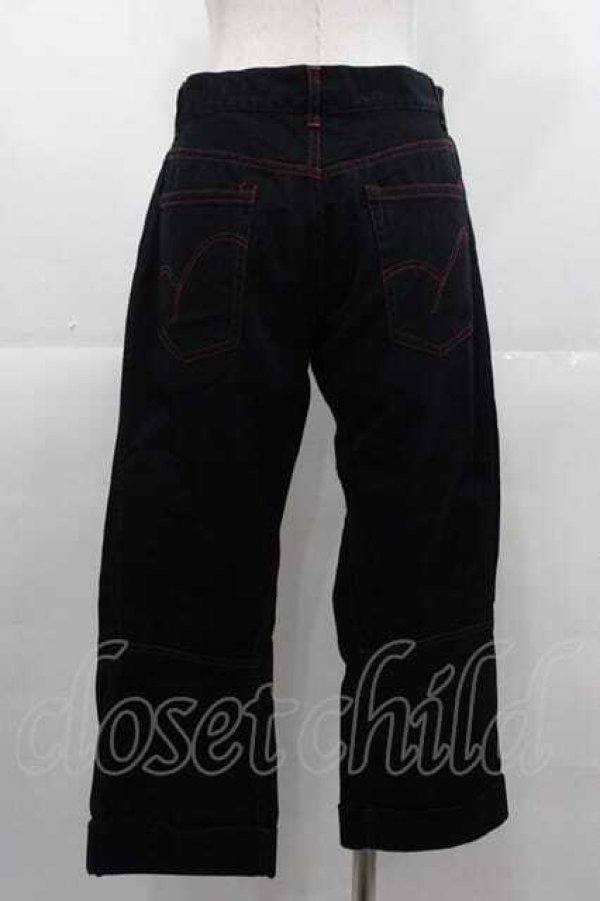 画像2: GOTHPUNKその他(買取対象外) / 裾十字架デザインパンツ  黒Ｘ赤 I-25-11-04-079-PU-PA-SA-ZI (2)