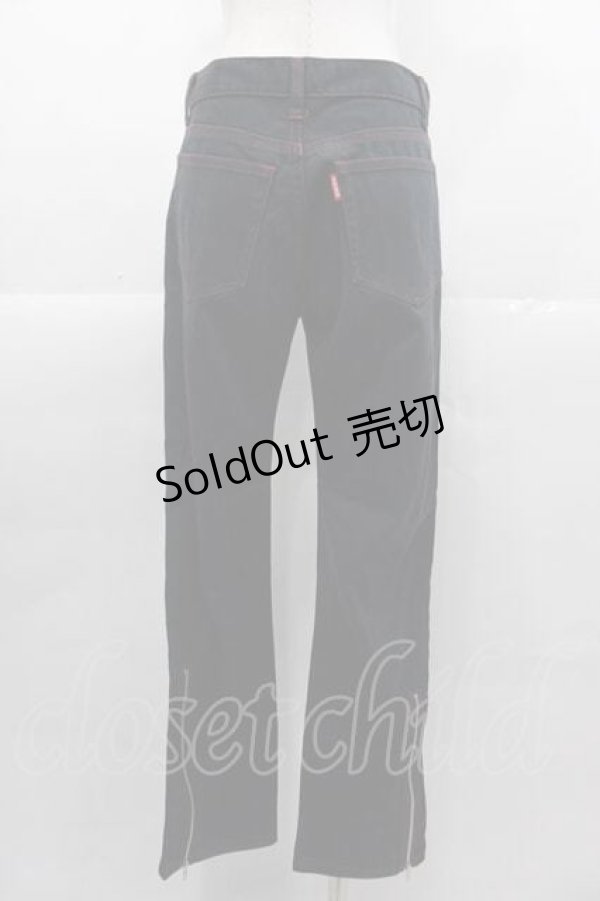 画像2: HERE THERE / サイドスタッズパンツ  黒Ｘ赤Ｘシルバー I-25-11-04-080-PU-PA-SA-ZI (2)