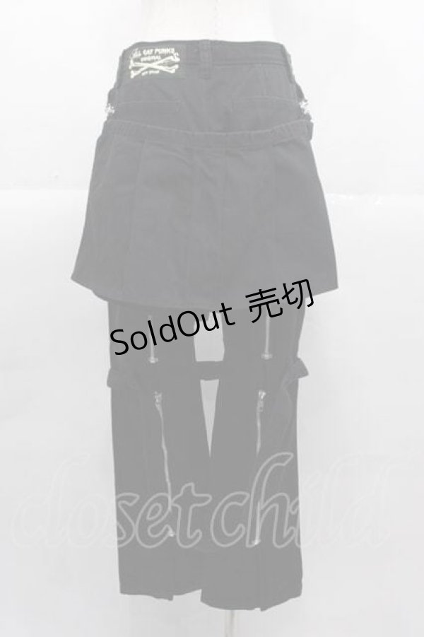 画像2: HELL CAT PUNKS / ボンテージパンツ  黒 I-25-11-04-081-PU-PA-SA-ZI (2)