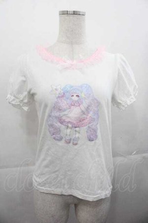 画像: Nile Perch / 魔法少女半袖カットソー  白ＸピンクＸラベンダー I-25-11-04-009-LO-TO-SA-ZI