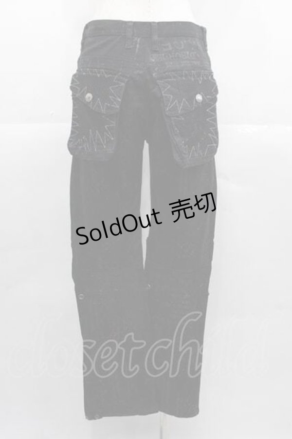 画像2: h.ANARCHY / 総柄&編み刺繍パンツ  黒Ｘ赤Ｘグレー I-25-11-04-082-HN-PA-SA-ZI (2)