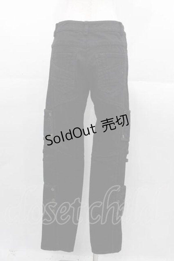 画像2: NAOTO SEVEN / 切りっぱなし&ラインデザインパンツ  黒 I-25-11-04-083-HN-PA-SA-ZI (2)