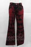 画像1: ALGONQUINS / にじみプリントパンツ  赤Ｘ黒 I-25-11-04-084-AL-PA-SA-ZI (1)