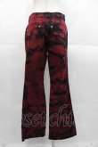 画像2: ALGONQUINS / にじみプリントパンツ  赤Ｘ黒 I-25-11-04-084-AL-PA-SA-ZI (2)