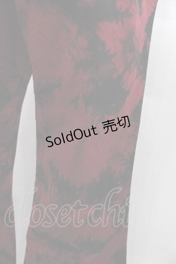 画像3: ALGONQUINS / にじみプリントパンツ  赤Ｘ黒 I-25-11-04-084-AL-PA-SA-ZI (3)