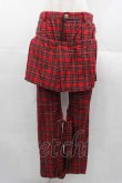 画像1: HELL CAT PUNKS / タータンチェックボンテージパンツ M 赤チェック I-25-11-04-085-PU-PA-SA-ZI (1)