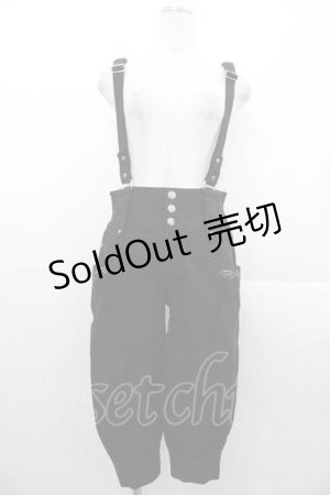 画像: Ozz oneste / サイドポケット刺繍ハイウエストサス付きパンツ  黒 I-25-11-04-086-OO-PA-SA-ZI