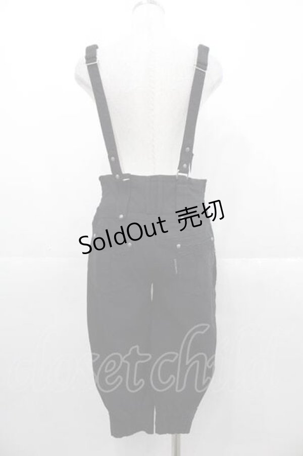 画像2: Ozz oneste / サイドポケット刺繍ハイウエストサス付きパンツ  黒 I-25-11-04-086-OO-PA-SA-ZI (2)