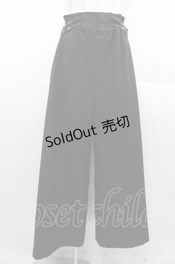 画像1: MIHO MATSUDA / サイドベルトワイドパンツ  黒 I-25-11-04-087-GO-PA-SA-ZI (1)