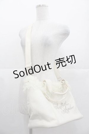 画像: an another angelus / チュールフリルキャンバストートバッグ  アイボリー I-25-11-04-092-CA-BG-SA-ZI