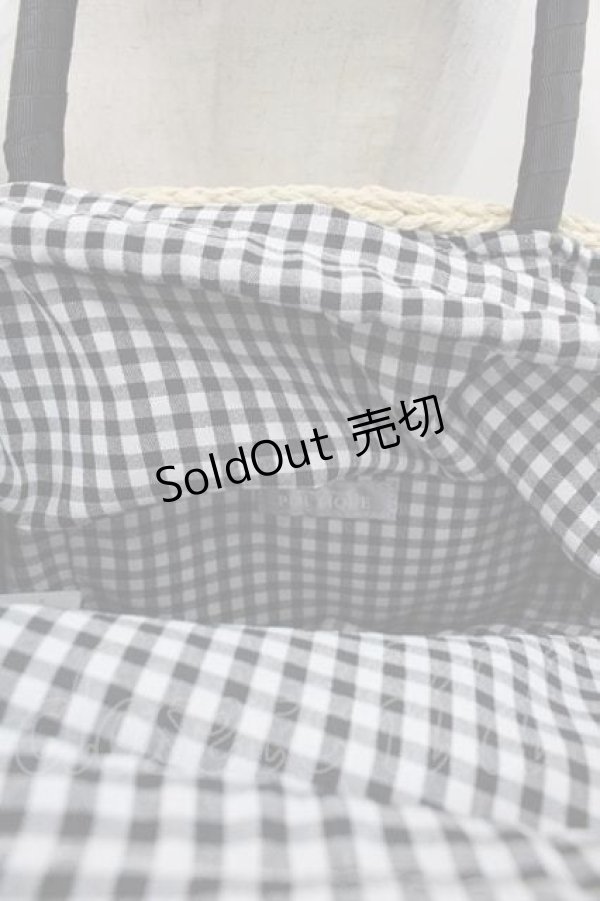 画像3: axes femme POETIQUE / リボン雑材風バッグ  アイボリーＸ黒 I-25-11-04-093-AX-BG-SA-ZI (3)