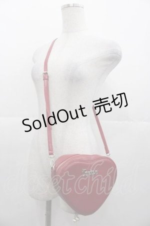 画像: axes femme POETIQUE / ロゴプレートハートポシェット  赤 I-25-11-04-094-AX-BG-SA-ZI