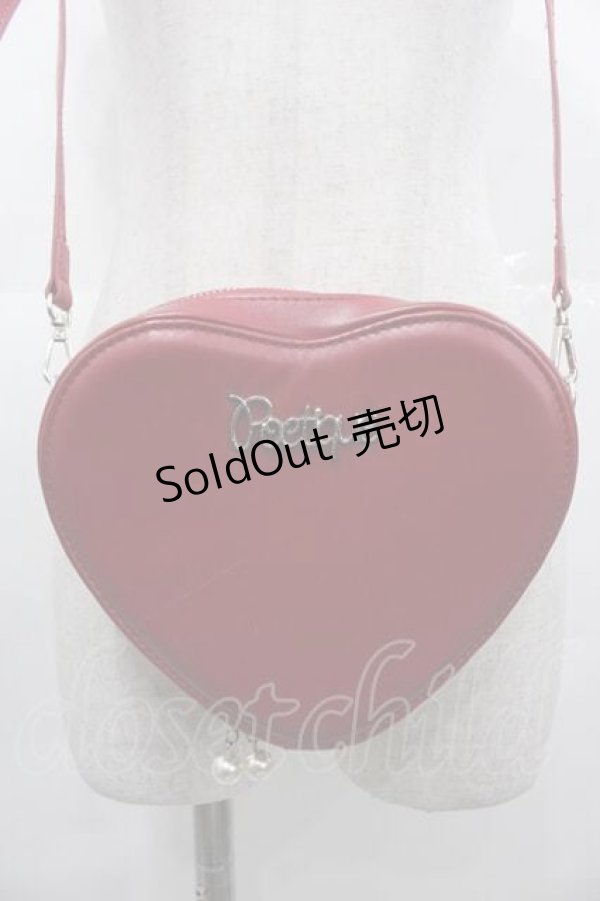 画像2: axes femme POETIQUE / ロゴプレートハートポシェット  赤 I-25-11-04-094-AX-BG-SA-ZI (2)