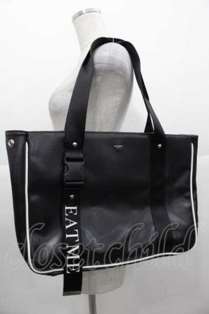 画像: EATME / シングルバックルトートバッグ  黒Ｘ白 I-25-11-04-096-LO-BG-SA-ZI