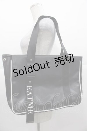 画像: EATME / シングルバックルトートバッグ  黒Ｘ白 I-25-11-04-096-LO-BG-SA-ZI