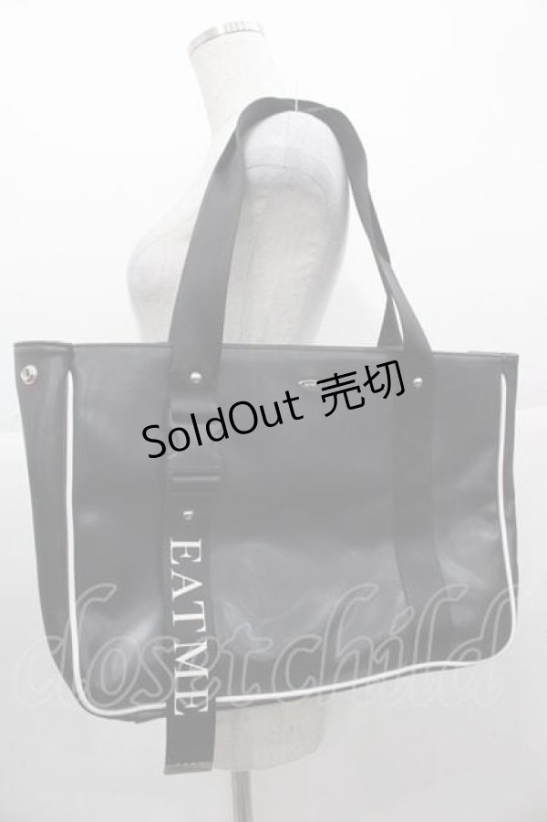 画像1: EATME / シングルバックルトートバッグ  黒Ｘ白 I-25-11-04-096-LO-BG-SA-ZI (1)