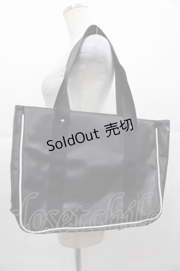 画像2: EATME / シングルバックルトートバッグ  黒Ｘ白 I-25-11-04-096-LO-BG-SA-ZI (2)