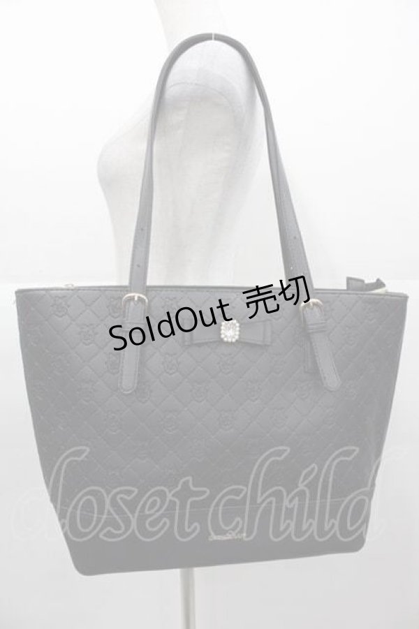 画像1: Maison de FLEUR / モノグラムトートバッグ  黒 I-25-11-04-097-LO-BG-SA-ZI (1)